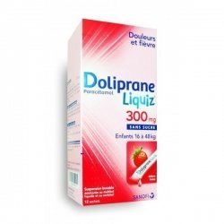 Doliprane Liquiz 300 mg Enfants 16 à 48 kg 12 Sachets