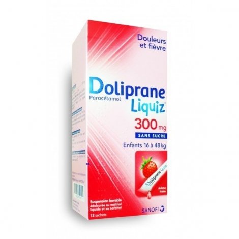 Doliprane Liquiz 300 mg Enfants 16 à 48 kg 12 Sachets pas cher, discount