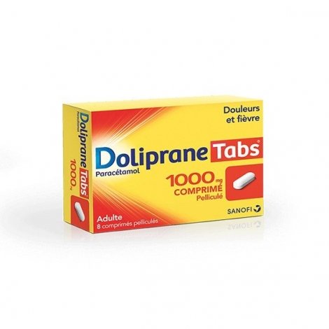 Doliprane Tabs 1000 mg Douleurs et Fièvre 8 Comprimés pas cher, discount