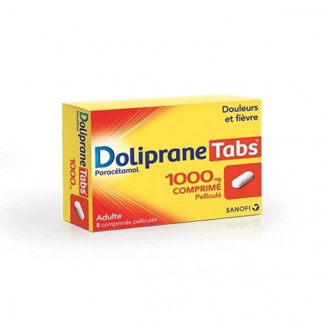 Doliprane Tabs 1000 mg Douleurs et Fièvre 8 Comprimés pas cher, discount