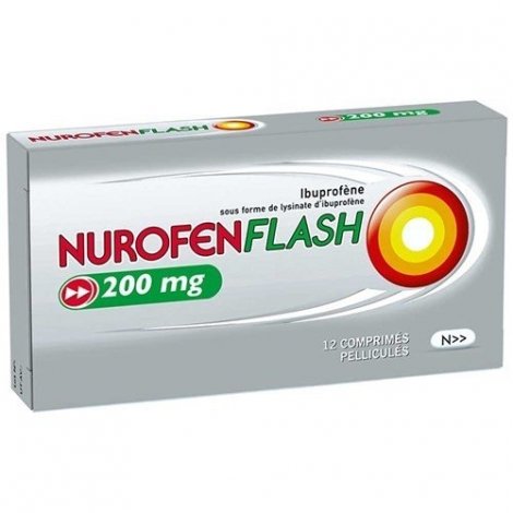 Nurofenflash 200 mg Douleurs et Fièvre Boite de 12 Comprimés pelliculés pas cher, discount