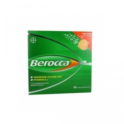 Berocca sans sucre orange 60 comprimés effervescents pas cher, discount