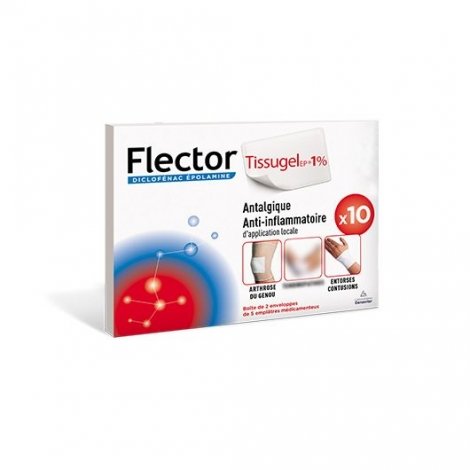 Flector Tissugel Antalgique Anti-inflammatoire d'Application Locale 10 Emplâtres pas cher, discount