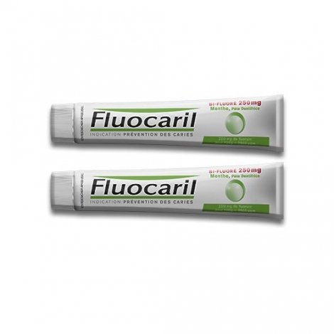 Fluocaril Bi-Fluoré 250 mg menthe Pâte Dentifrice 2x75ml pas cher, discount