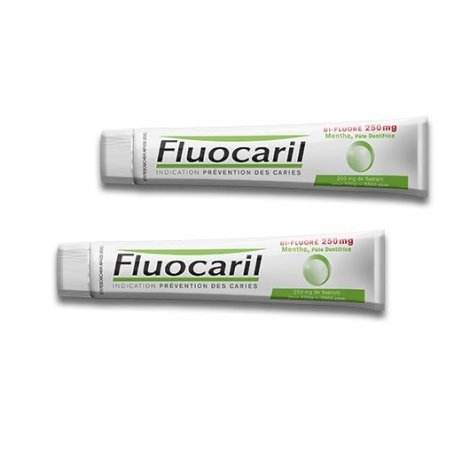 Fluocaril Bi-Fluoré 250 mg menthe Pâte Dentifrice 2 x 125 ml pas cher, discount