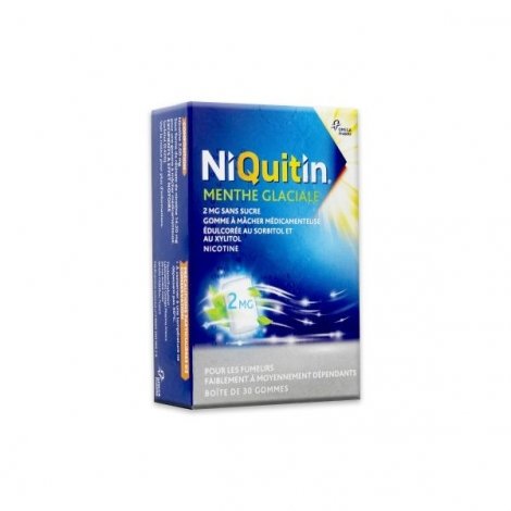 NiQuitin 2mg Menthe Glaciale Sans Sucre 30 Gommes pas cher, discount