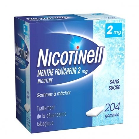 Nicotinell 2 mg Menthe Fraîcheur 204 Gommes à mâcher pas cher, discount