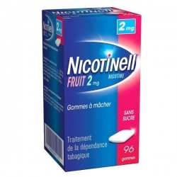 Nicotinell 2 mg Fruit 96 Gommes à mâcher Sans Sucre
