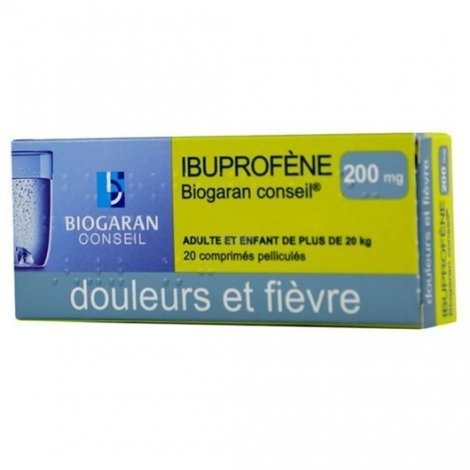 Biogaran Ibuprofène 200mg Douleurs Et Fièvres x20 Comprimés pas cher, discount