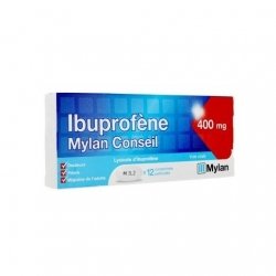 Mylan Ibuprofène 400mg Douleurs Fièvre Migraine x12 Comprimés