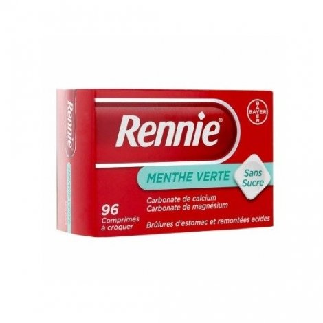 Rennie Menthe Verte Sans Sucre Brûlures D'Estomac x96 Comprimés pas cher, discount