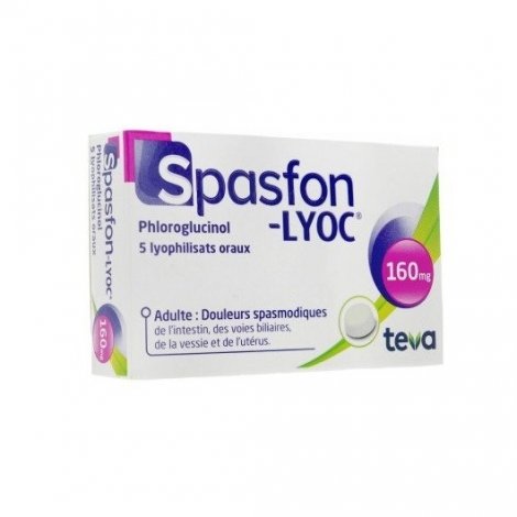 Teva Spasfon-Lyoc 160mg Douleurs Spasmodiques x5 Lyophilisats Oraux pas cher, discount