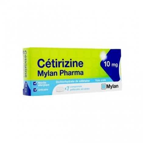 Mylan Cétirizine Rhinite Allergique Urticaire x7 Comprimés pas cher, discount