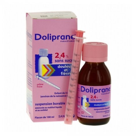 Doliprane 2,4% Sans Sucre Suspension Buvable Enfant 100ml pas cher, discount