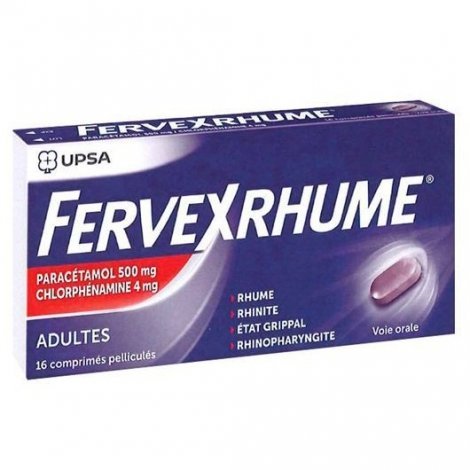 Upsa Fervex Rhume Rhinite Grippe x16 Comprimés Pelliculés pas cher, discount