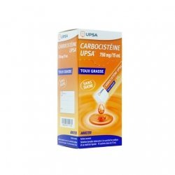 Upsa Carbocistéine Toux Grasse Sans Sucre Adultes x15 Sachets