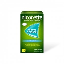 Nicorette 4 mg  Menthe Glaciale 105 Gommes à mâcher
