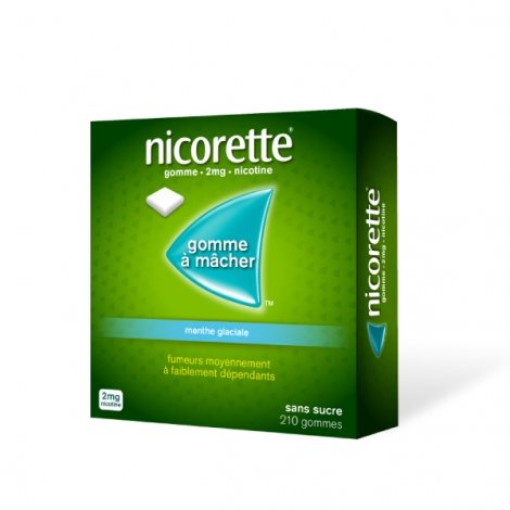 Nicorette 210 Gommes à mâcher 2 mg Menthe Glaciale  pas cher, discount