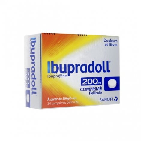 Ibupradoll 200mg Ibuprofène Douleurs Et Fièvre x24 Comprimés pas cher, discount