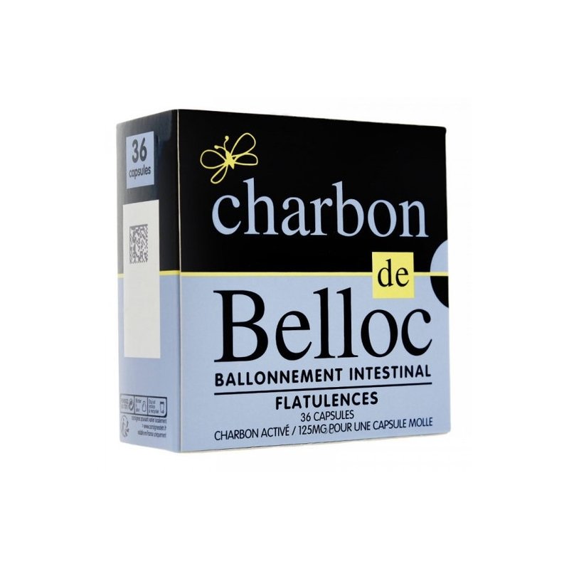 Charbon De Belloc 125mg Digestion Difficile Ballonnement Intestinal 36  Capsules Molles