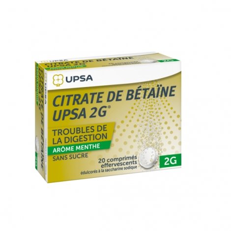 Citrate de Bétaïne UPSA Menthe Sans sucre 20 Comprimés Effervescents pas cher, discount