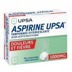 Aspirine UPSA 1000 mg 20 Comprimés Effervescents