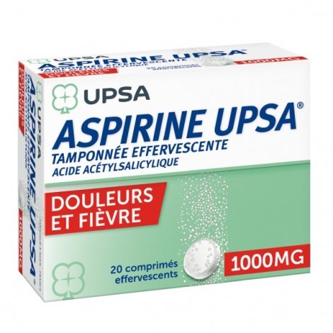 Aspirine UPSA 1000 mg 20 Comprimés Effervescents pas cher, discount