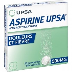 UPSA Aspirine 500 mg 20 Comprimés effervescents