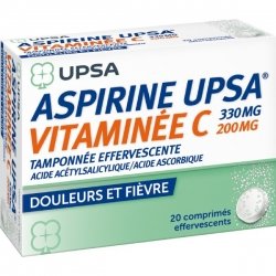 UPSA Aspirine Vitaminée C 20 Comprimés Effervescents