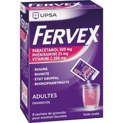 Fervex Adulte Framboise Etat Grippal Granulés 8 Sachets