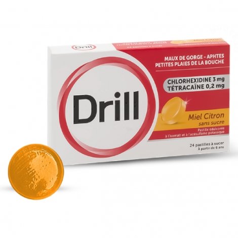 Drill Miel Citron Sans Sucre 24 pastilles pas cher, discount