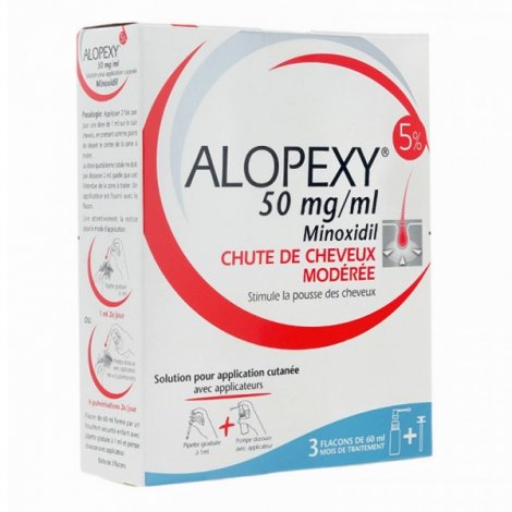 Alopexy Minoxidil 5% Chute de Cheveux 3 flacons de 60 ml pas cher, discount