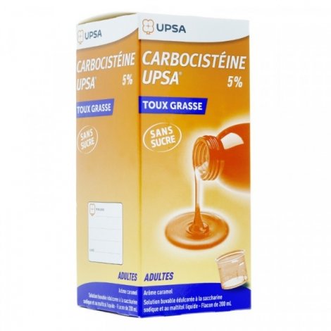 Carbocistéine 5% Toux Grasse Sirop Sans Sucre 200ml pas cher, discount