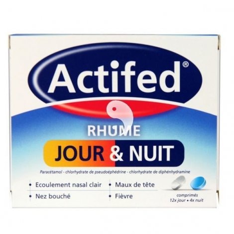 actifed rhume jour et nuit permet de soigner les rhumes chez l'adulte et  l'enfant de plus de 15 ans