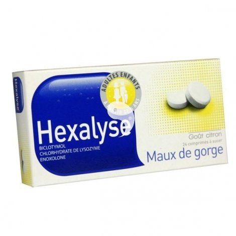 Hexalyse Maux de Gorge 24 Comprimés à Sucer pas cher, discount