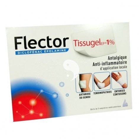 Flector Tissugel 1% Antalgique Anti-inflammatoire d'Application Locale 5 Emplâtres pas cher, discount