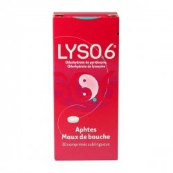 Lyso 6 Aphtes Maux de Bouche 30 Comprimés 