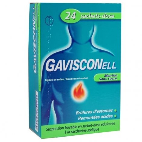 Gavisconell 24 Sachets-Dose Menthe Sans Sucre  pas cher, discount