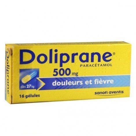 Doliprane 500 mg Douleurs et Fièvre 16 Gelules pas cher, discount