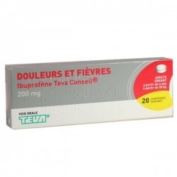 Ibuprofène 200 mg Teva Douleurs et Fièvres 20 Comprimés Enrobés