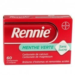 Rennie Menthe Verte Sans Sucre 60 Comprimés