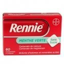 Rennie Menthe Verte Sans Sucre 60 Comprimés à sucer