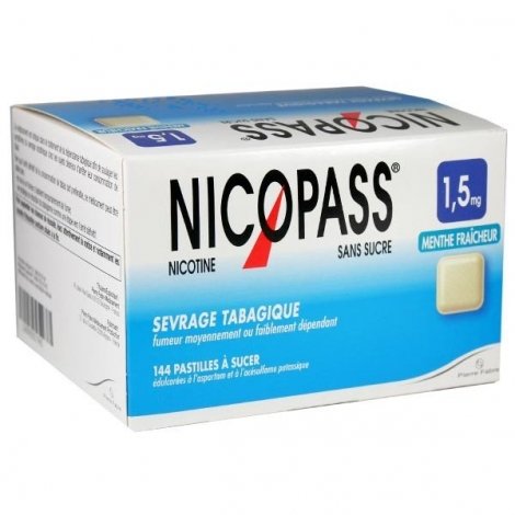 Nicopass 144 Pastilles 1,5 mg Menthe Fraîcheur Sans Sucre pas cher, discount
