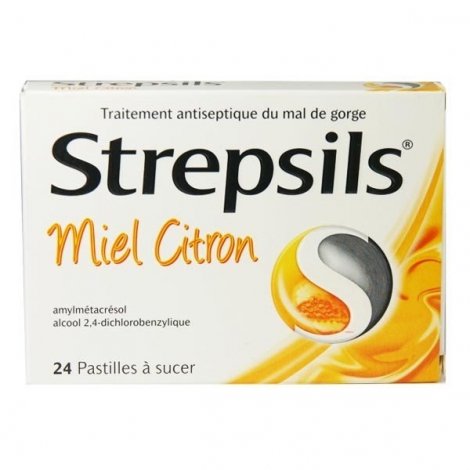 Strepsils Miel Citron Mal De Gorge Pastille A Sucer, Boite de 24