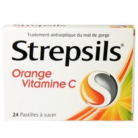 STREPSILS ORANGE VITAMINE C MAUX DE GORGE 24 PASTILLES - En ligne