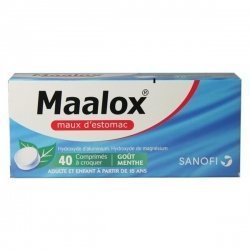 Maalox Maux d'Estomac Menthe 40 Comprimés à croquer
