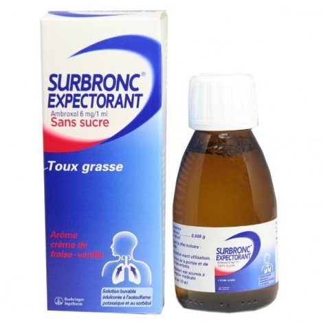 Surbronc Expectorant Sans Sucre Solution Buvable 100 ml pas cher, discount