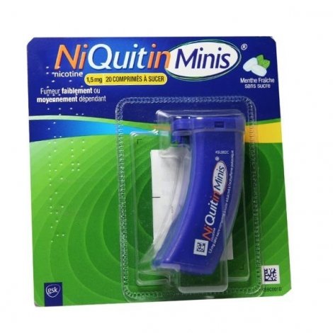 NiQuitin Minis 1,5 mg Menthe Fraîche Sans Sucre 20 Comprimés pas cher, discount