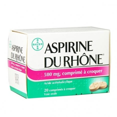 Aspirine du Rhône 500 mg 20 Comprimés à croquer pas cher, discount