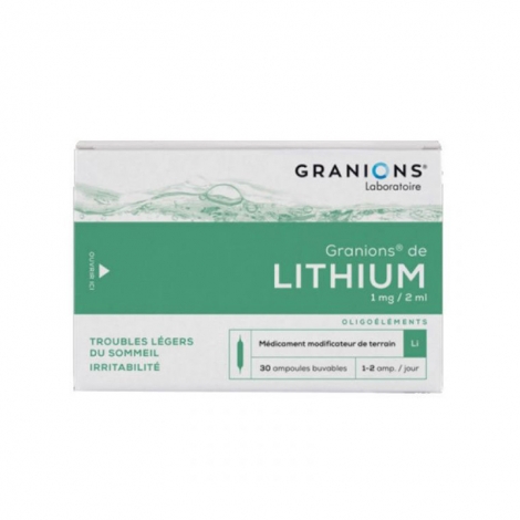 Granions de Lithium 30 Ampoules buvables pas cher, discount